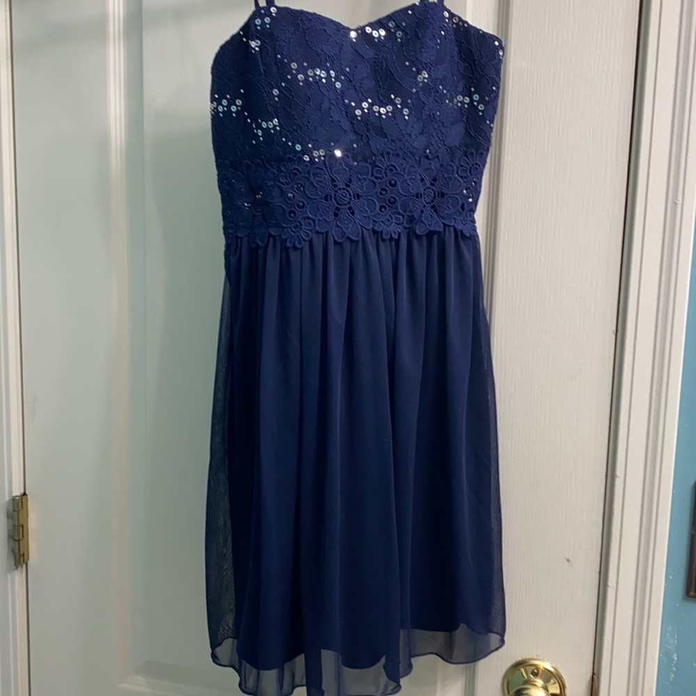 Short navy formal dress